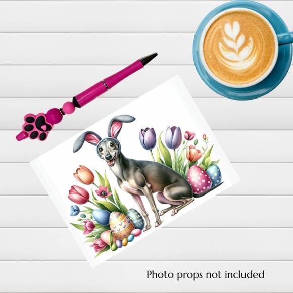 Greyhound Easter Cards, Dog Bunny Ears, Blank Note Set, Rescue Support - Picture 5 of 7